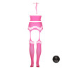 Ouch! Glow Ensemble Bustier Dos nu et Porte-Jarretelles 2 Pièces Rose Fluo